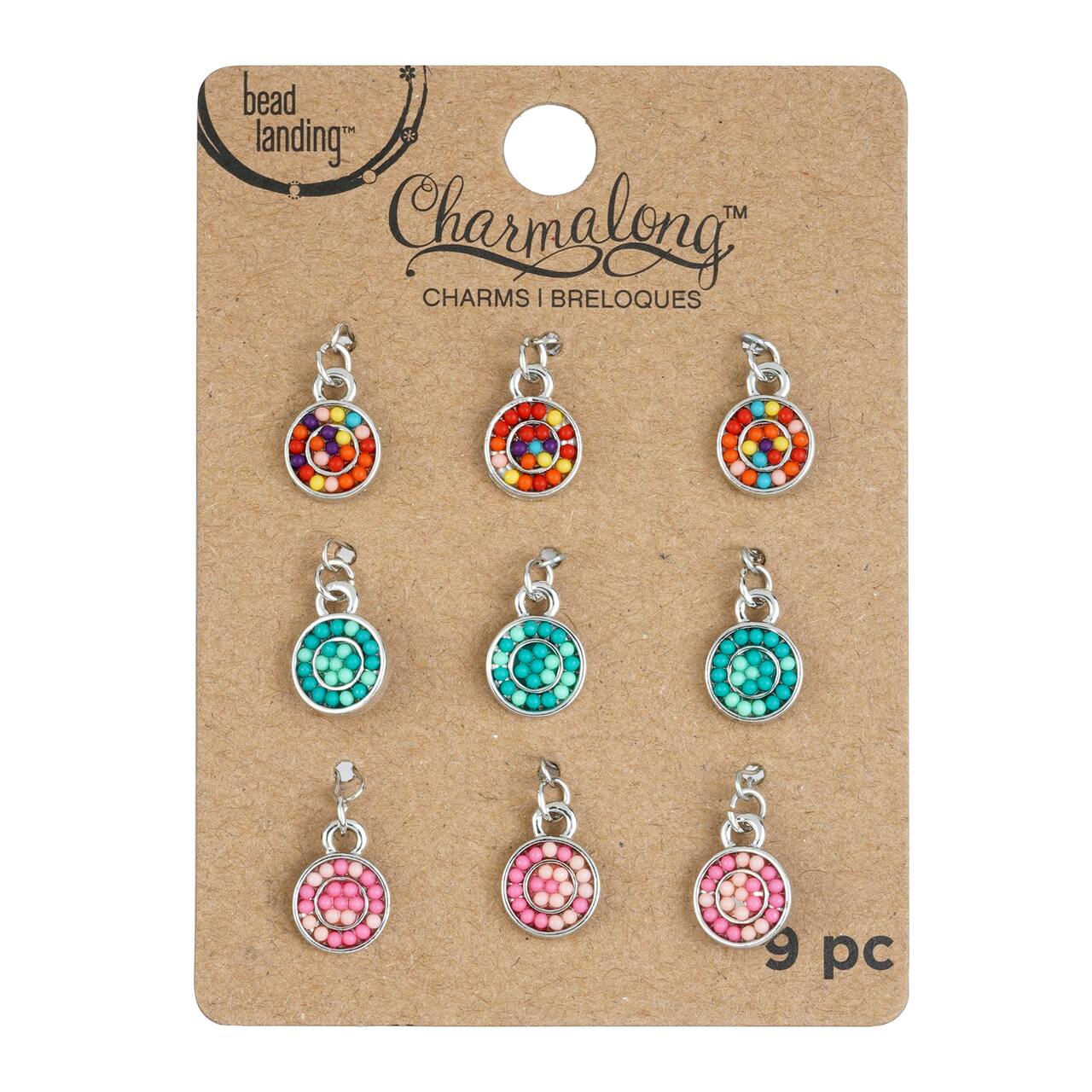 12 Packs: 9 ct. (108 total) Charmalong™ Round Bead Charms by Bead Landing™